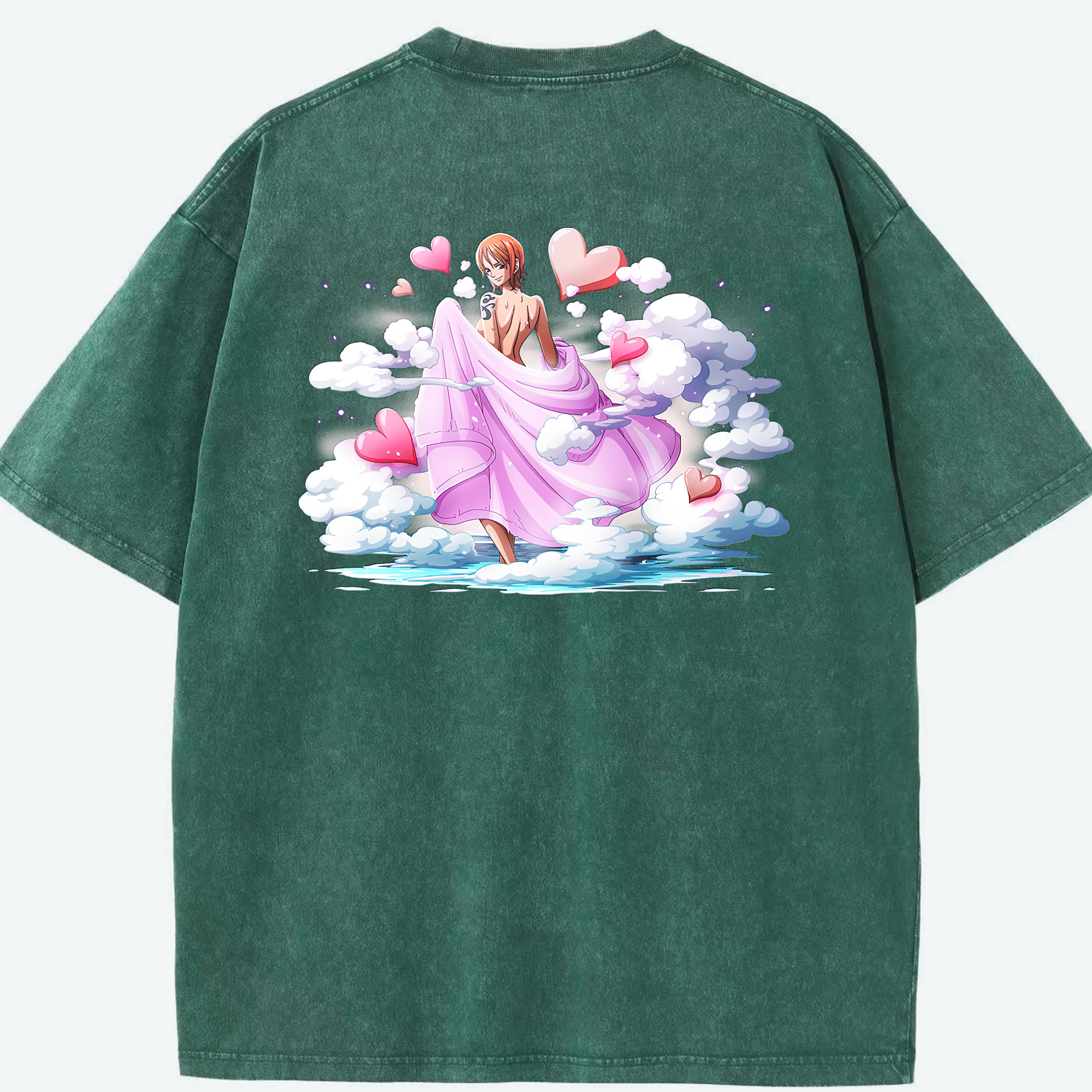 ワンピース ナミ ONE PIECE Nami 綿100% ヴィンテージ風 半袖Tシャツ（背面プリント）